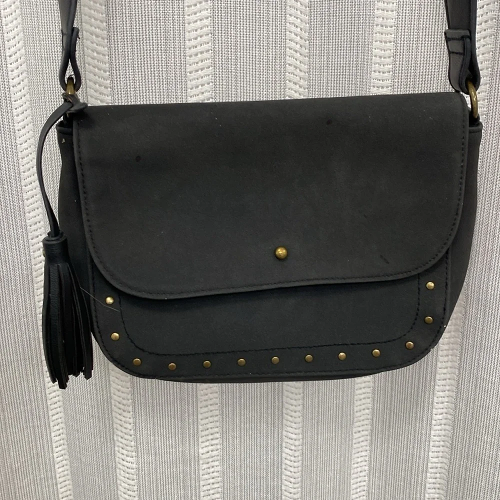 Western‎ Country Style Black w/ Bronze Studs Purse Shoulder Bag Adjustable Strap